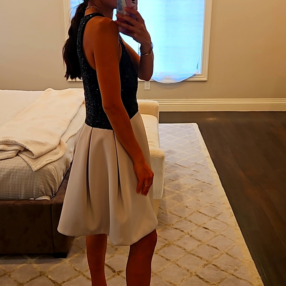 NWT HALSTON HERITAGE SEQUIN TWO TONE BUBBLE COCKTAIL DRESS GOWN SZ 6 $495 - Picture 6 of 6